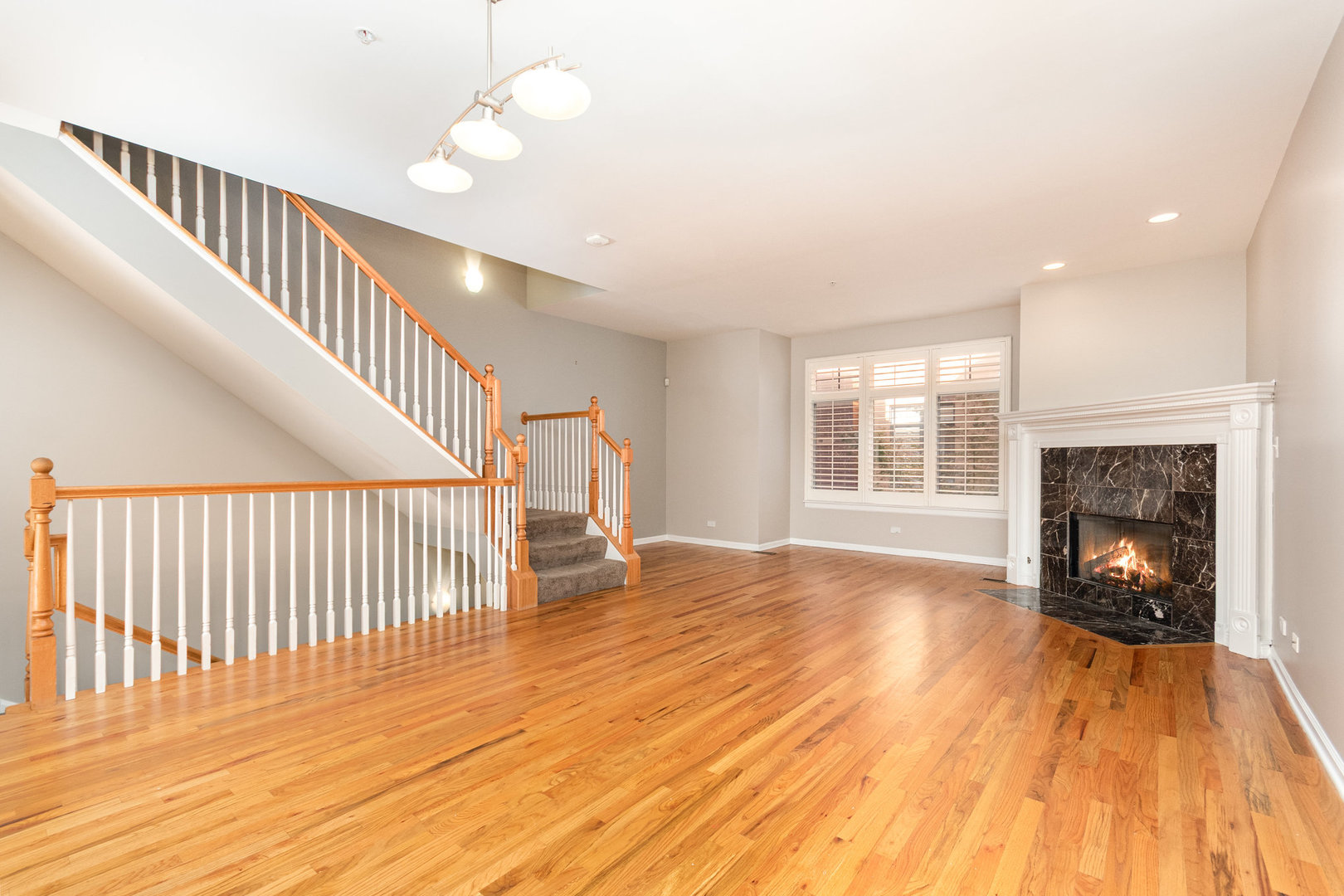 1022 Alexander Lane Oak Park, IL 60302 - Photo 13 of 19 a view of an empty room with wooden floor fireplace and a window