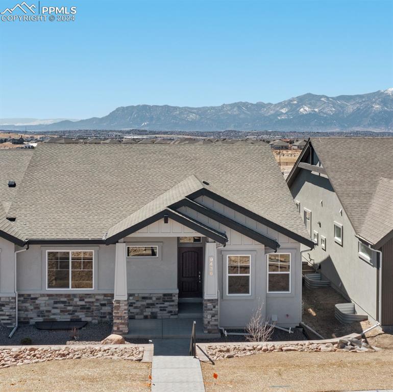 Solstice-Paired Patio Home-Ranch Plan-Craftsman Elevation-3 Car Tandem Alley Garage-Finished Basement per plan with 9' Ceilings-Energy Rated-Low Maintenance-Desirable Revel Terrace at Wolf Ranch Community!