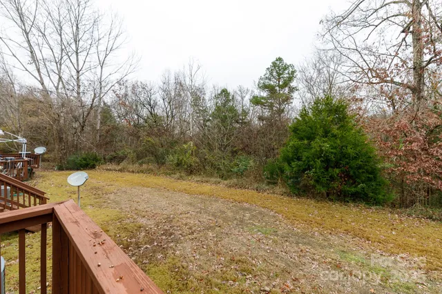 a view of a yard with a tree