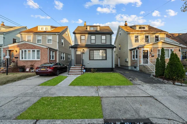 a front view of a residential houses