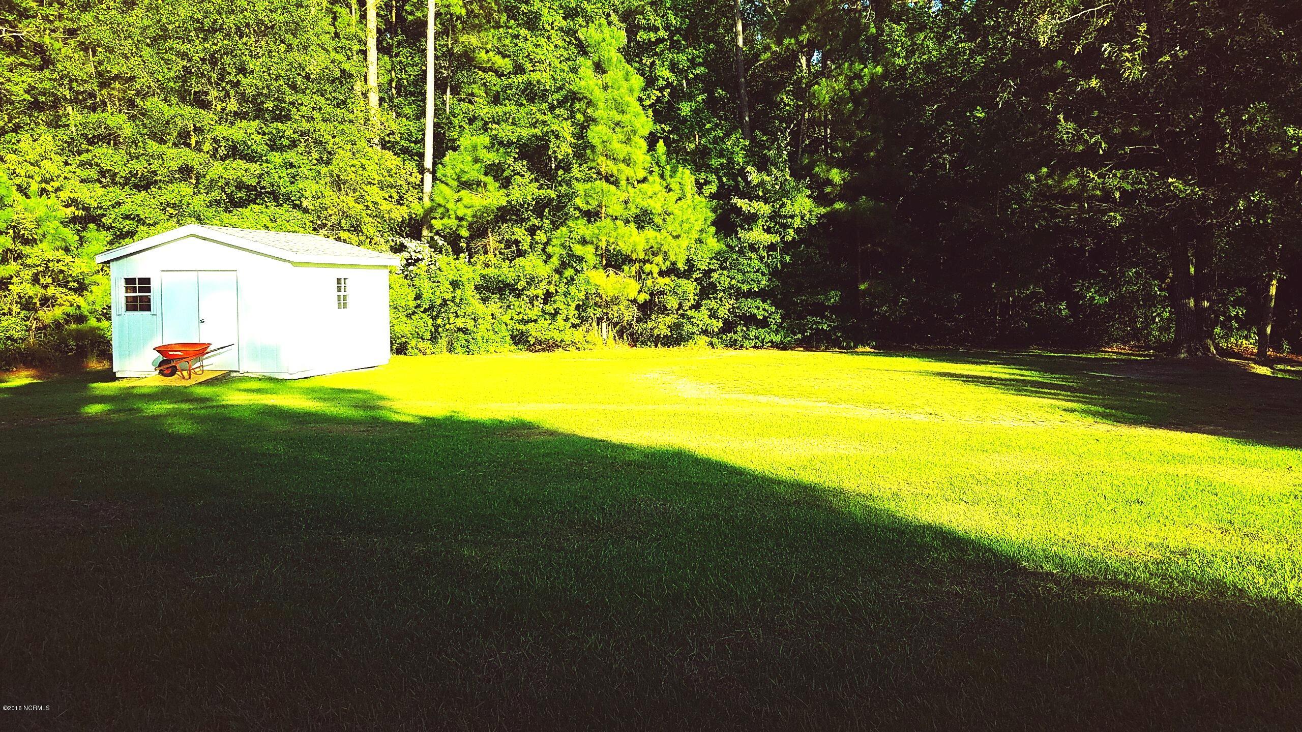 2629 Westridge Road Kinston, NC 28504 - Photo 3 of 23 rear yard with storage unit