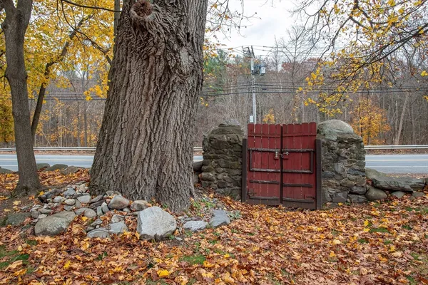 a view of a wooden fence