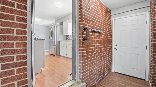 a view of a bathroom with a door