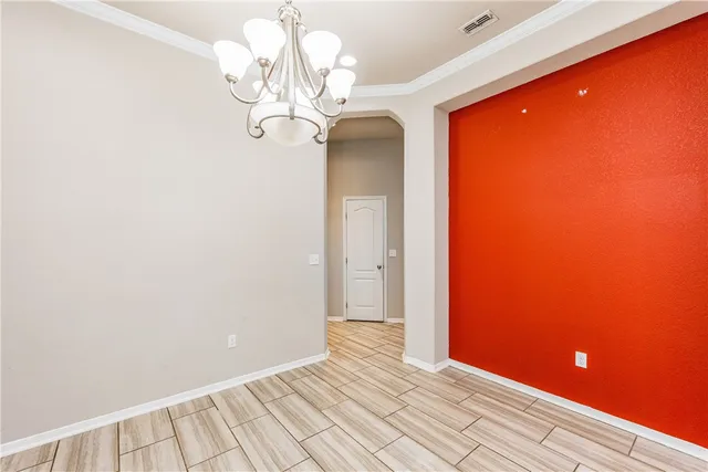 a view of a livingroom with a chandelier