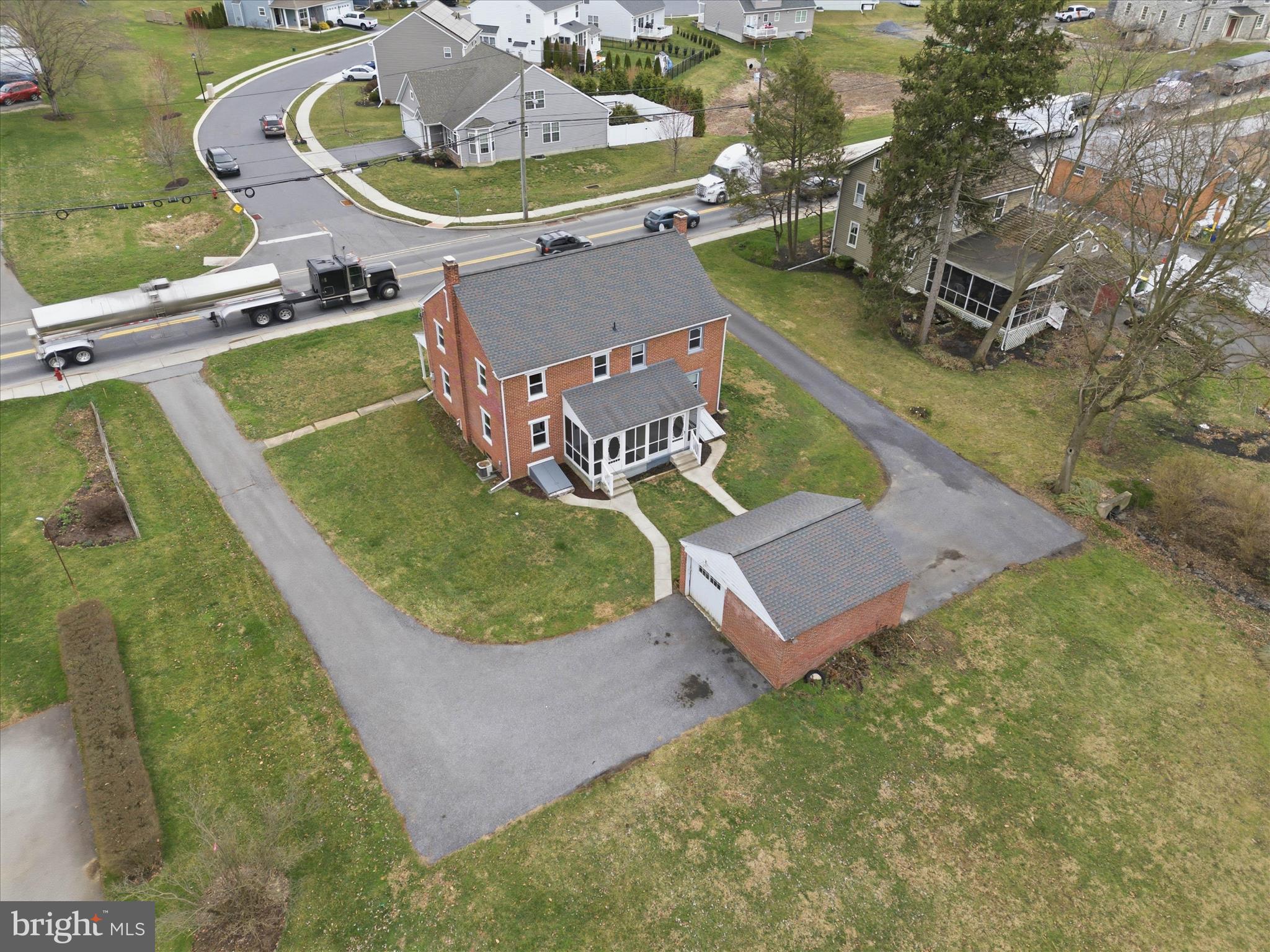1632 Lampeter Road Lancaster, PA 17602 - Photo 40 of 46 an aerial view of a house with a swimming pool