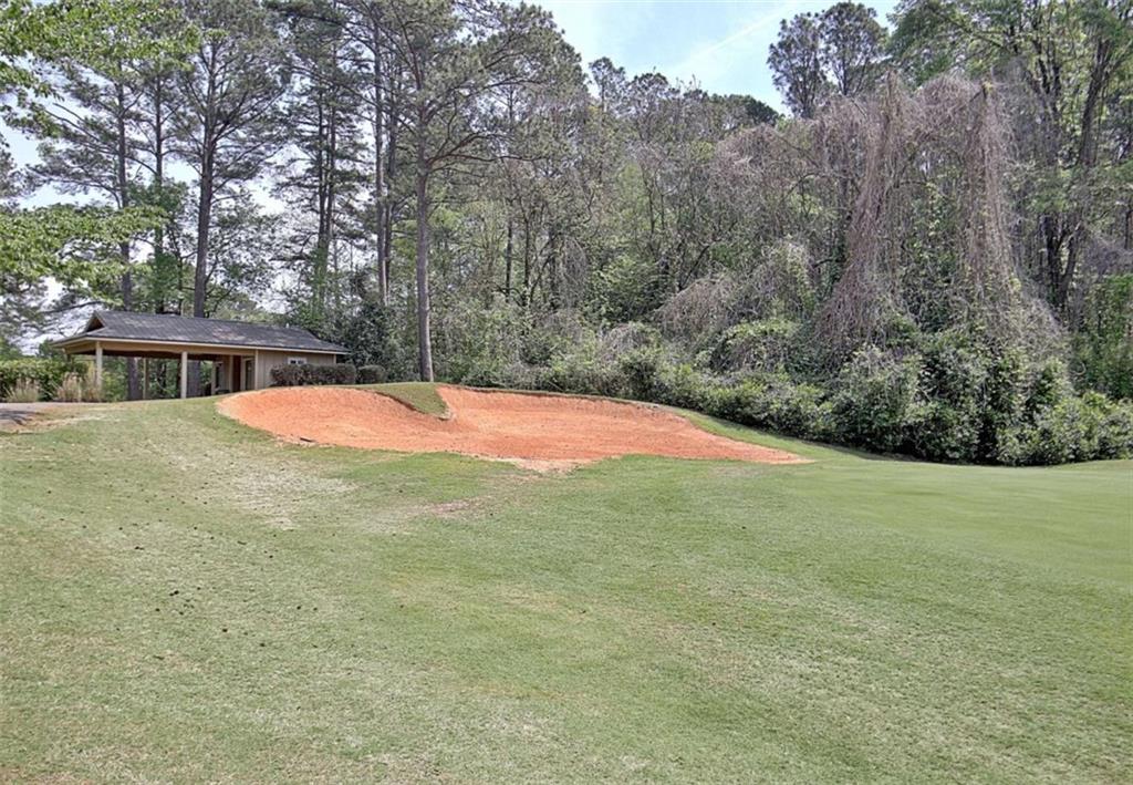 110 Sandtrap Ridge Peachtree City, GA 30269 - Photo 75 of 85 a backyard of a house with an outdoor space and seating area