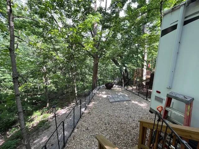 a view of a lake with a mountain in the background