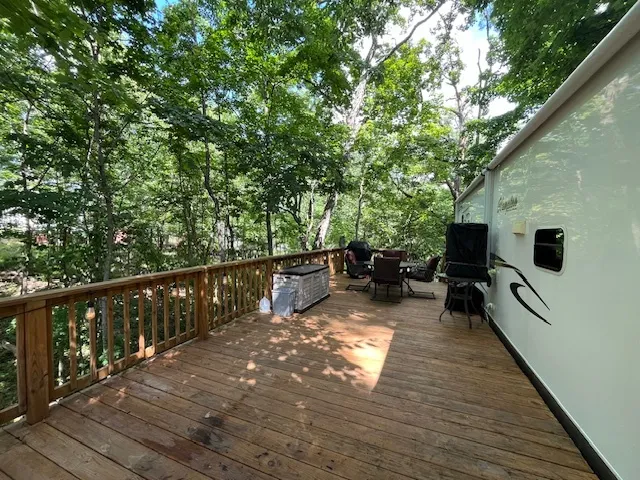 a view of a garage with parked cars