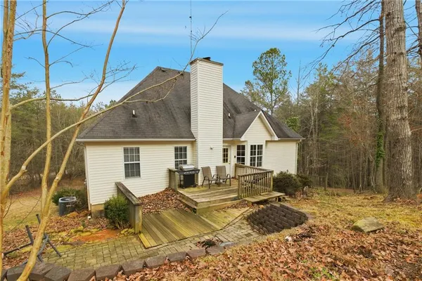 a view of a house with snow on the floor