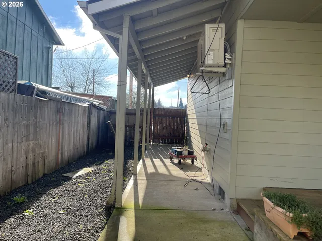 a view of porch with a yard