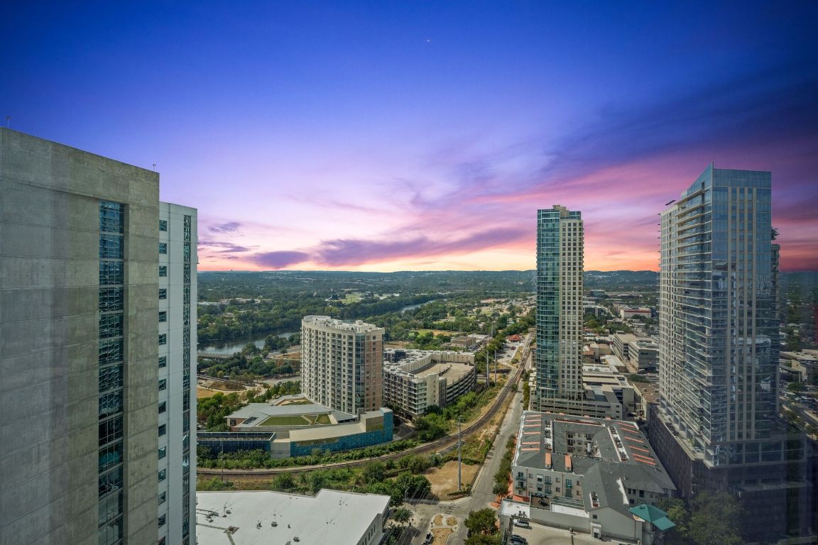 301 West Avenue, Unit 2708 Austin, TX 78701 - Photo 13 of 27 a view of a city from a balcony