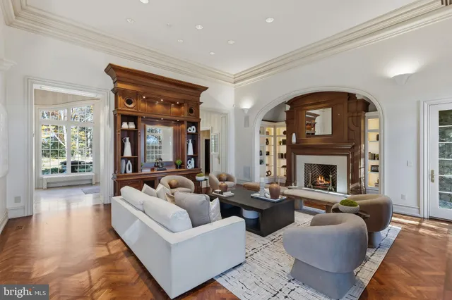 a living room with furniture