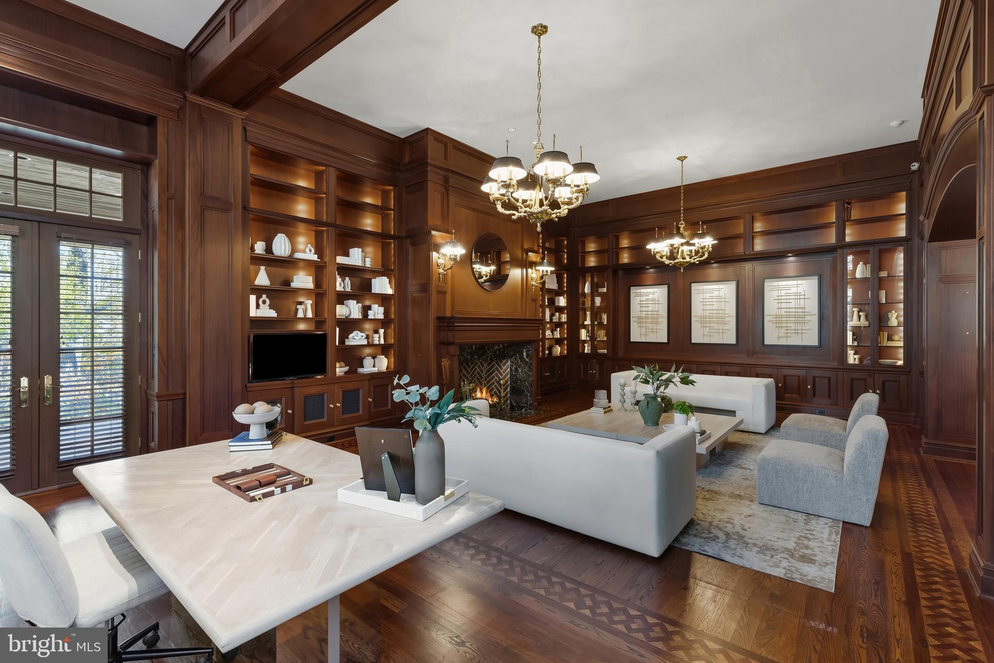 11315 John Carroll Road Owings Mills, MD 21117 - Photo 46 of 85 a living room with fireplace furniture and a chandelier