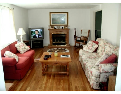 37 Clover Road Holbrook, MA 02343 - Photo 5 of 8 a living room with furniture a flat screen tv and a fireplace