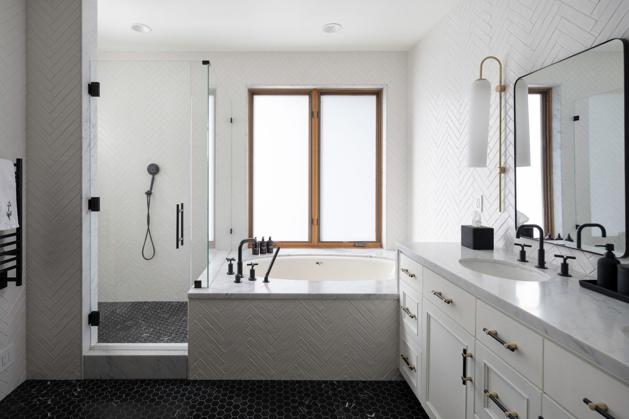 1301 Sandy Way Olympic Valley, CA 96146 - Photo 11 of 21 a bathroom with a double vanity sink window and mirror