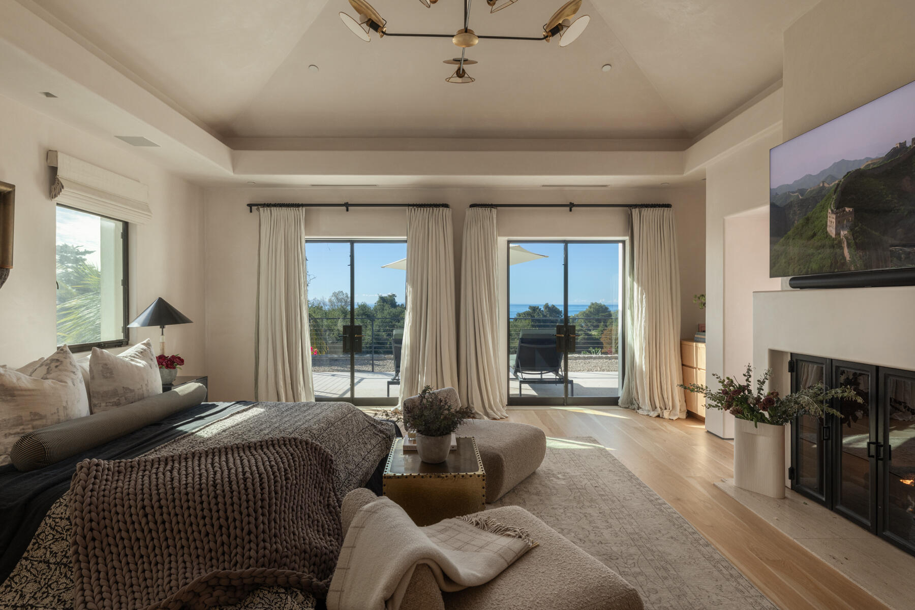 4160 La Ladera Road Santa Barbara, CA 93110 - Photo 21 of 63 a bedroom with furniture and a large window