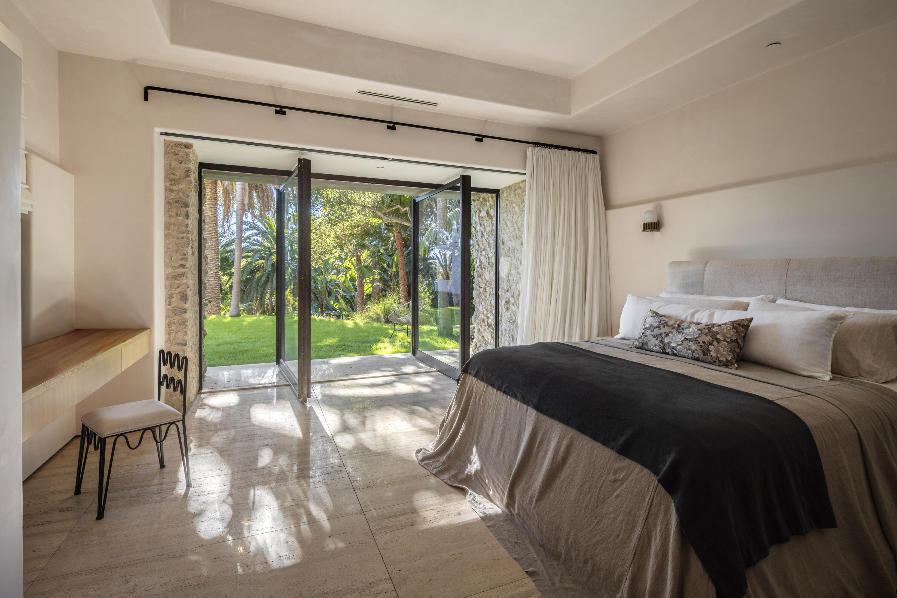 4160 La Ladera Road Santa Barbara, CA 93110 - Photo 32 of 63 a bedroom with a bed and a large window