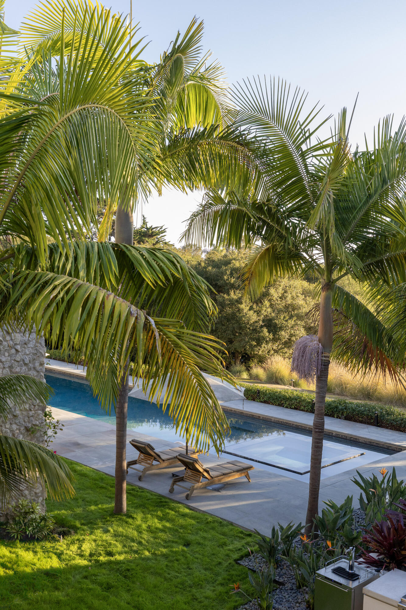 4160 La Ladera Road Santa Barbara, CA 93110 - Photo 38 of 63 a view of swimming pool with a garden and trees