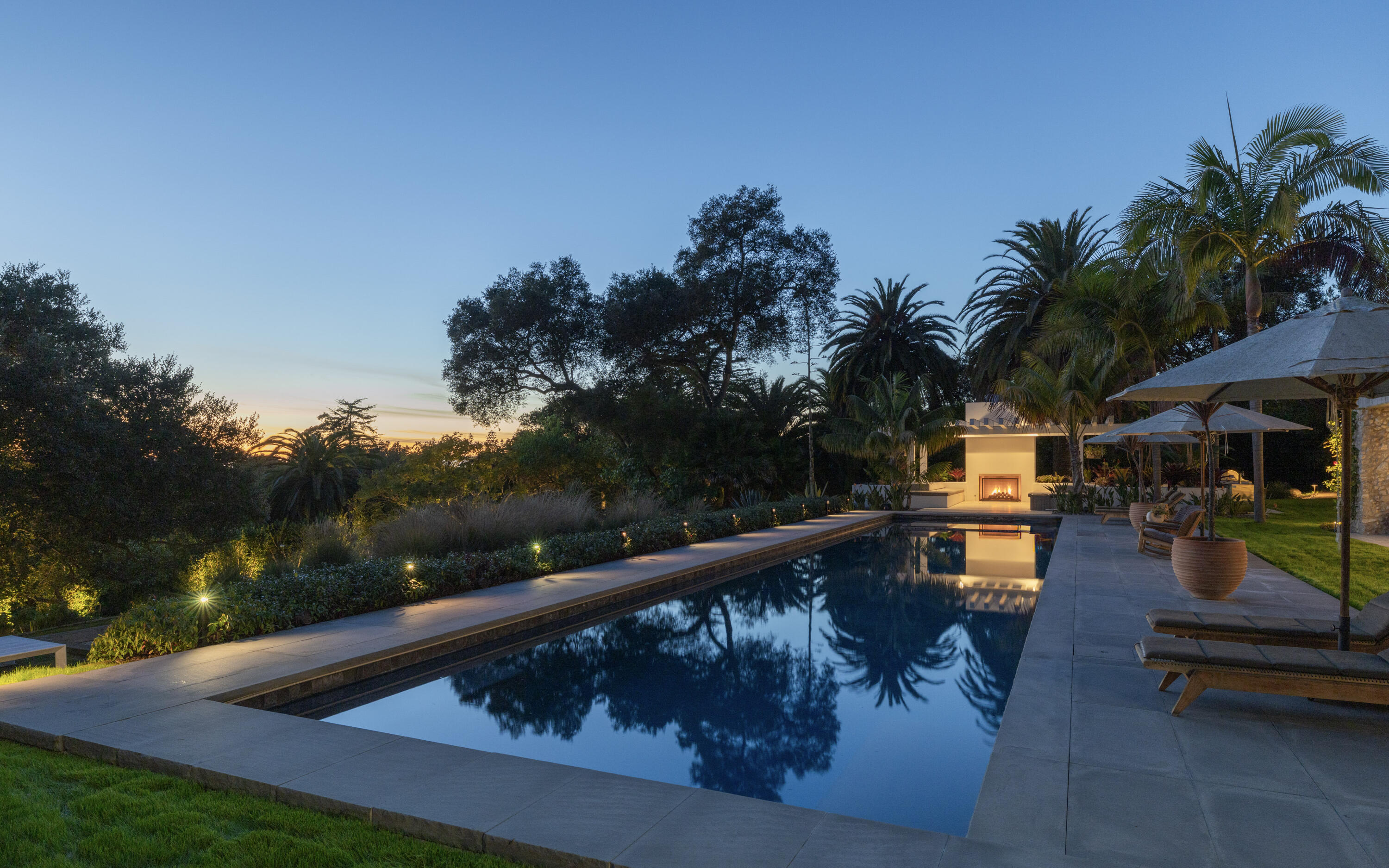 4160 La Ladera Road Santa Barbara, CA 93110 - Photo 58 of 63 a view of swimming pool with seating area and trees around