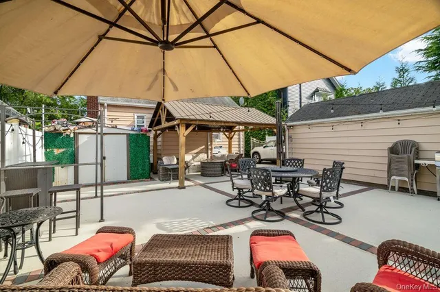 a outdoor space with furniture