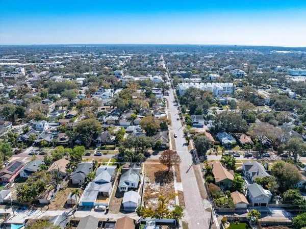 an aerial view of a city