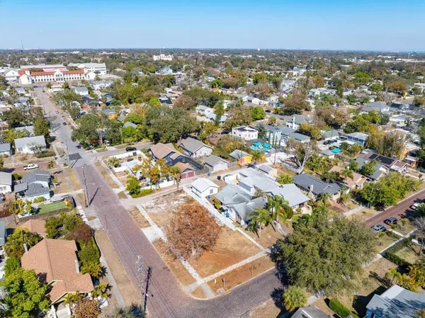 an aerial view of a city