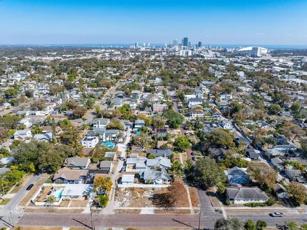 an aerial view of multiple house