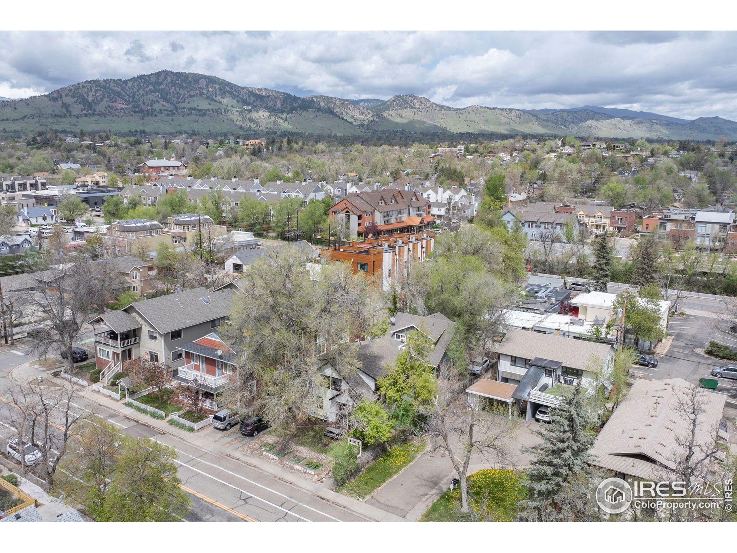 2317 Walnut Street Boulder, CO 80302 - Photo 32 of 34 an aerial view of a house with a mountain