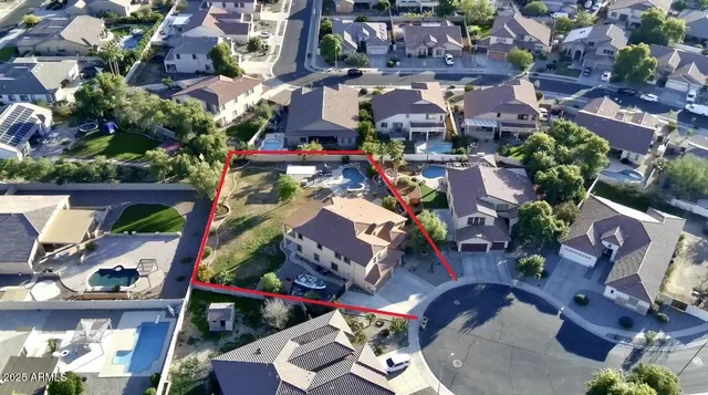 an aerial view of multiple house