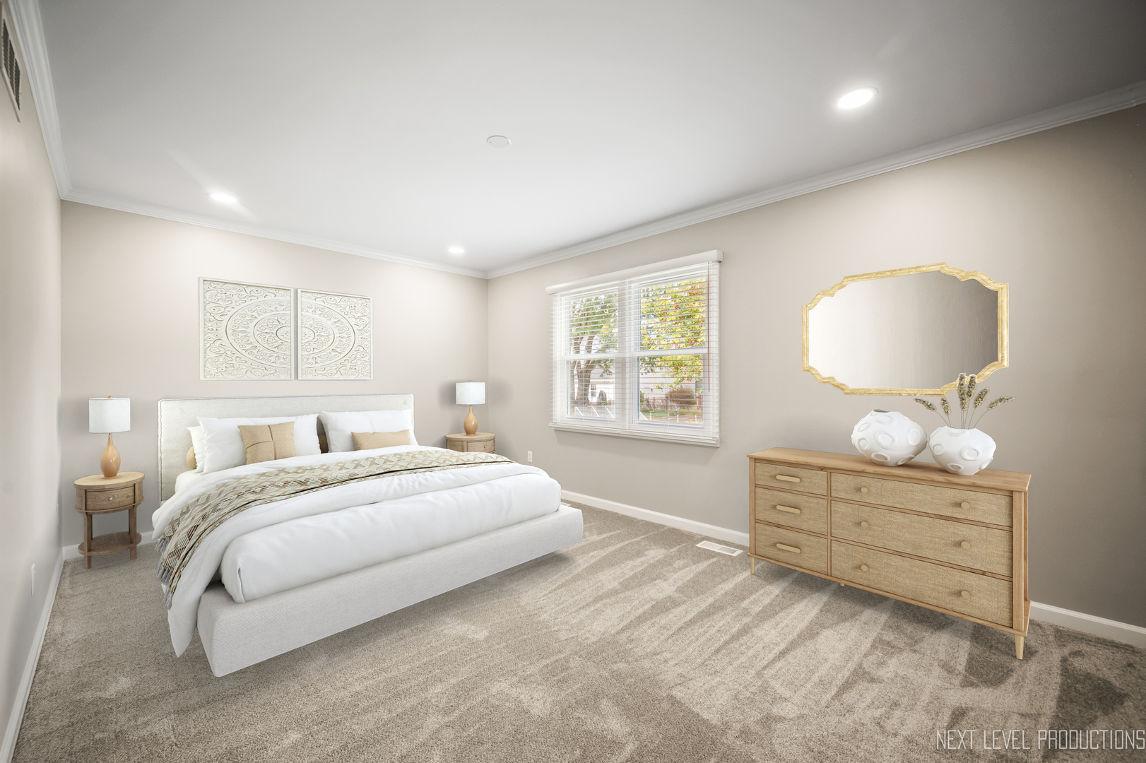 1718 Jeanette Avenue St. Charles, IL 60174 - Photo 18 of 36 a spacious bedroom with a bed and a mirror