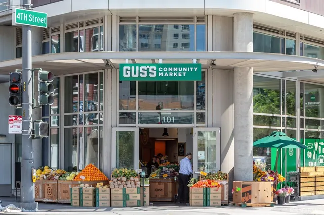 a front view of a building with street