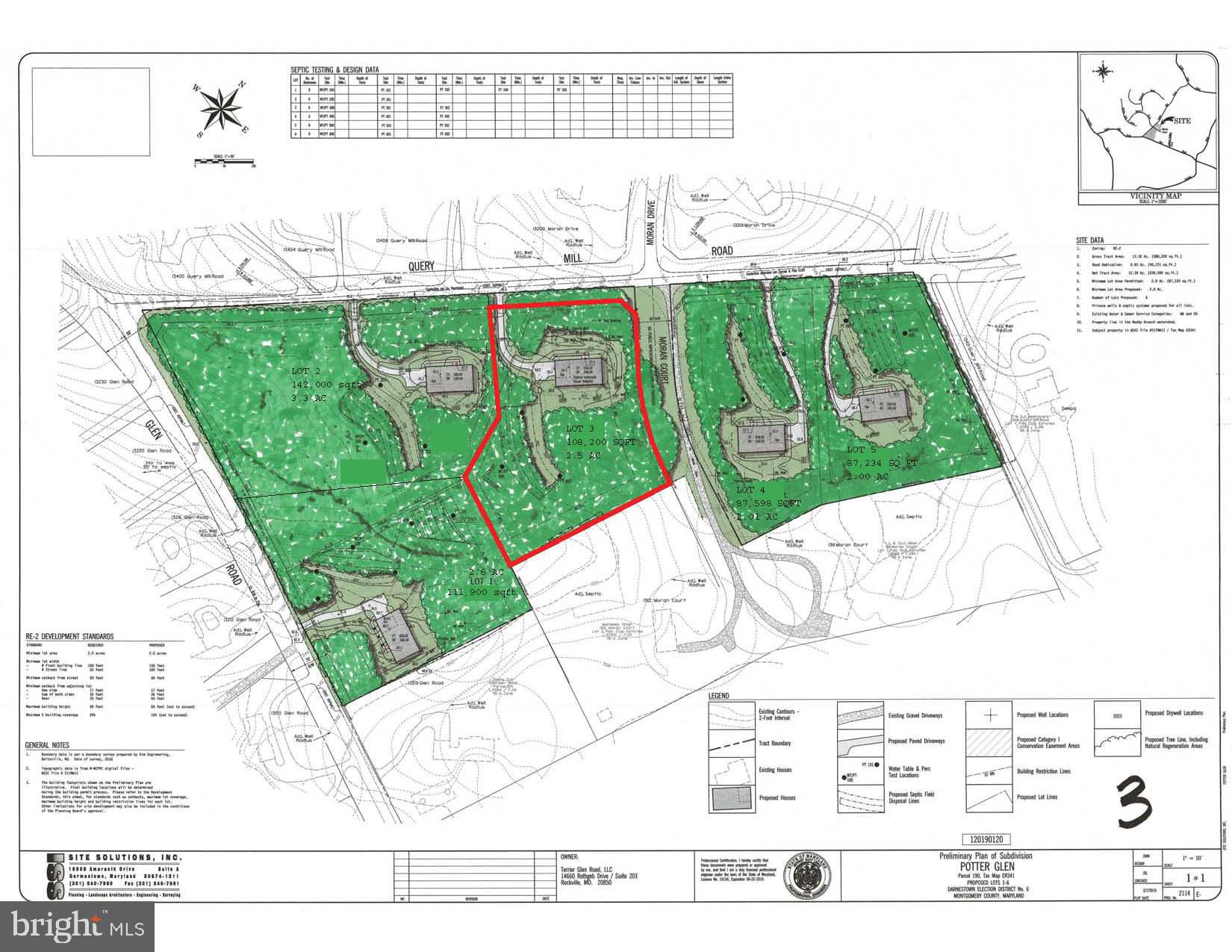13409 Query Mill Road North Potomac, MD 20878 - Photo 1 of 1 Approved subdivision plan for Potter Glen.