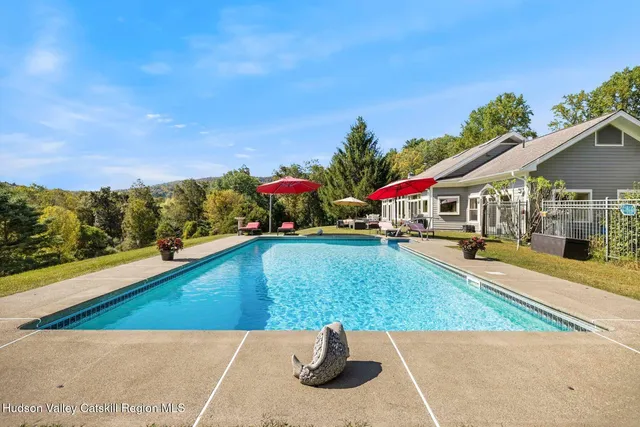 a view of a living room and a chandelier