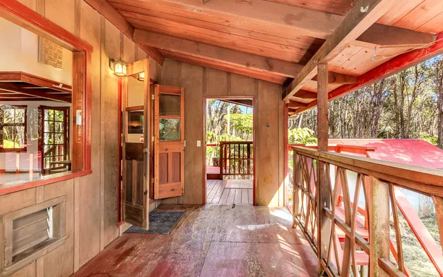 a view of a porch with a furniture