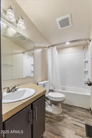 a room with toys and a bed