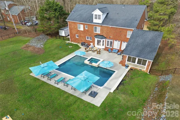an aerial view of a house