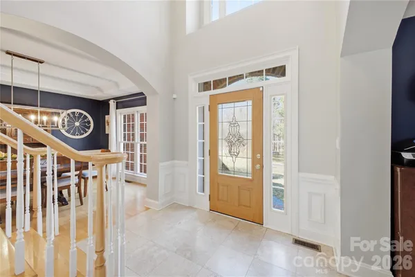 a view of an entryway with stairs