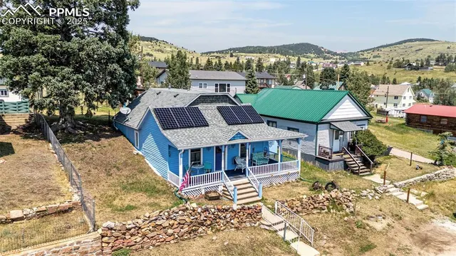 a aerial view of a house