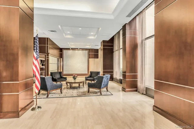 an aerial view of residential building and trees around