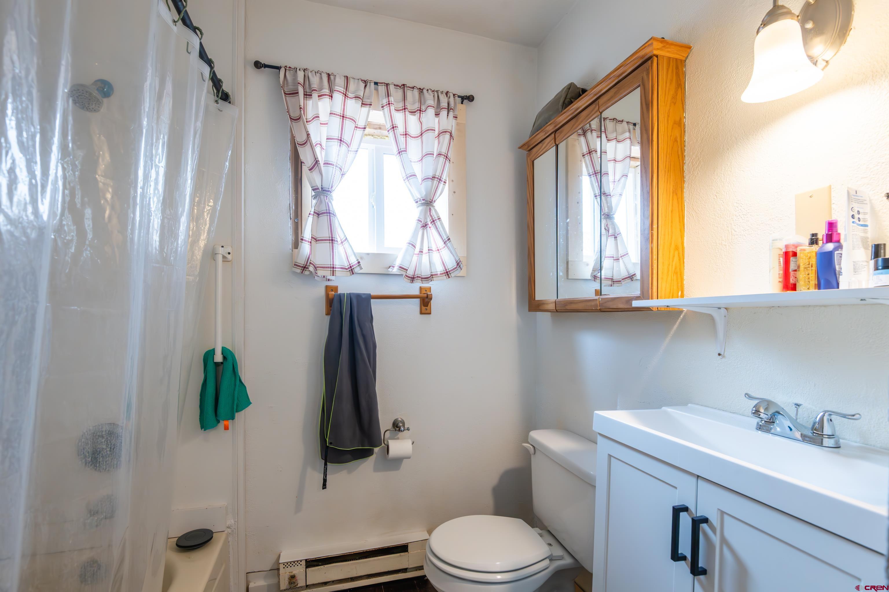 101 North 10th Street, Unit 2 Gunnison, CO 81230 - Photo 23 of 28 a bathroom with a sink a toilet and a mirror