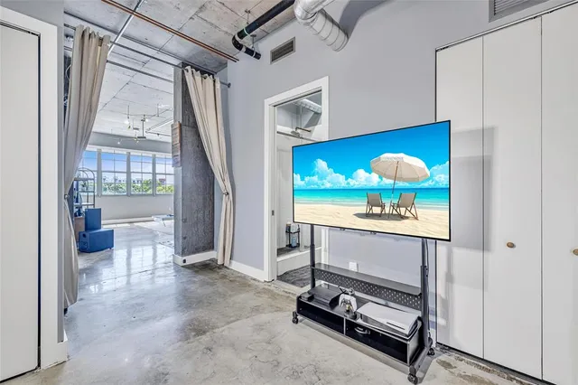 aerial view of a house with an outdoor space