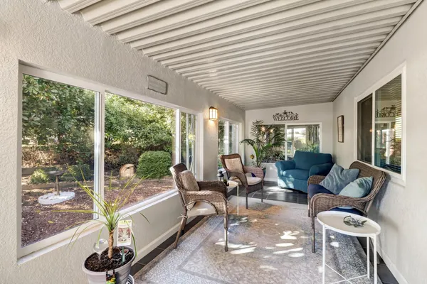 a living room with furniture