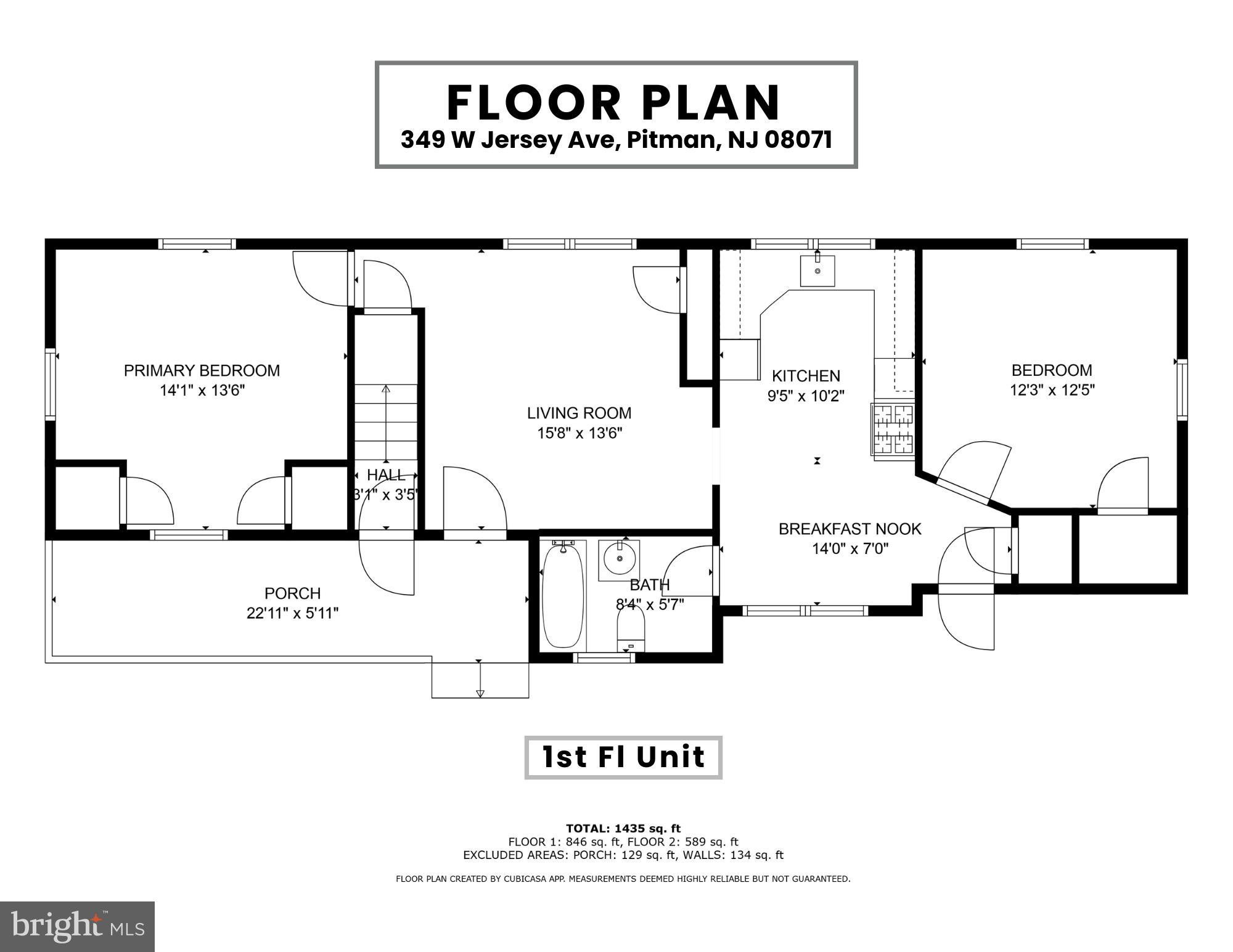 349 West Jersey Avenue Pitman, NJ 08071 - Photo 65 of 66 Floor Plan - 1st Floor Unit