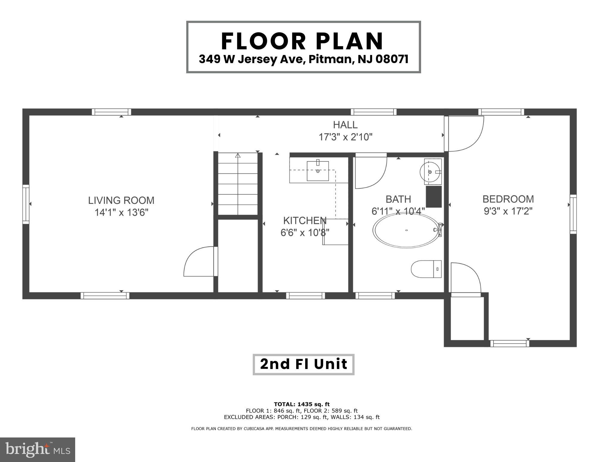 349 West Jersey Avenue Pitman, NJ 08071 - Photo 66 of 66 Floor Plan - 2nd Floor Unit