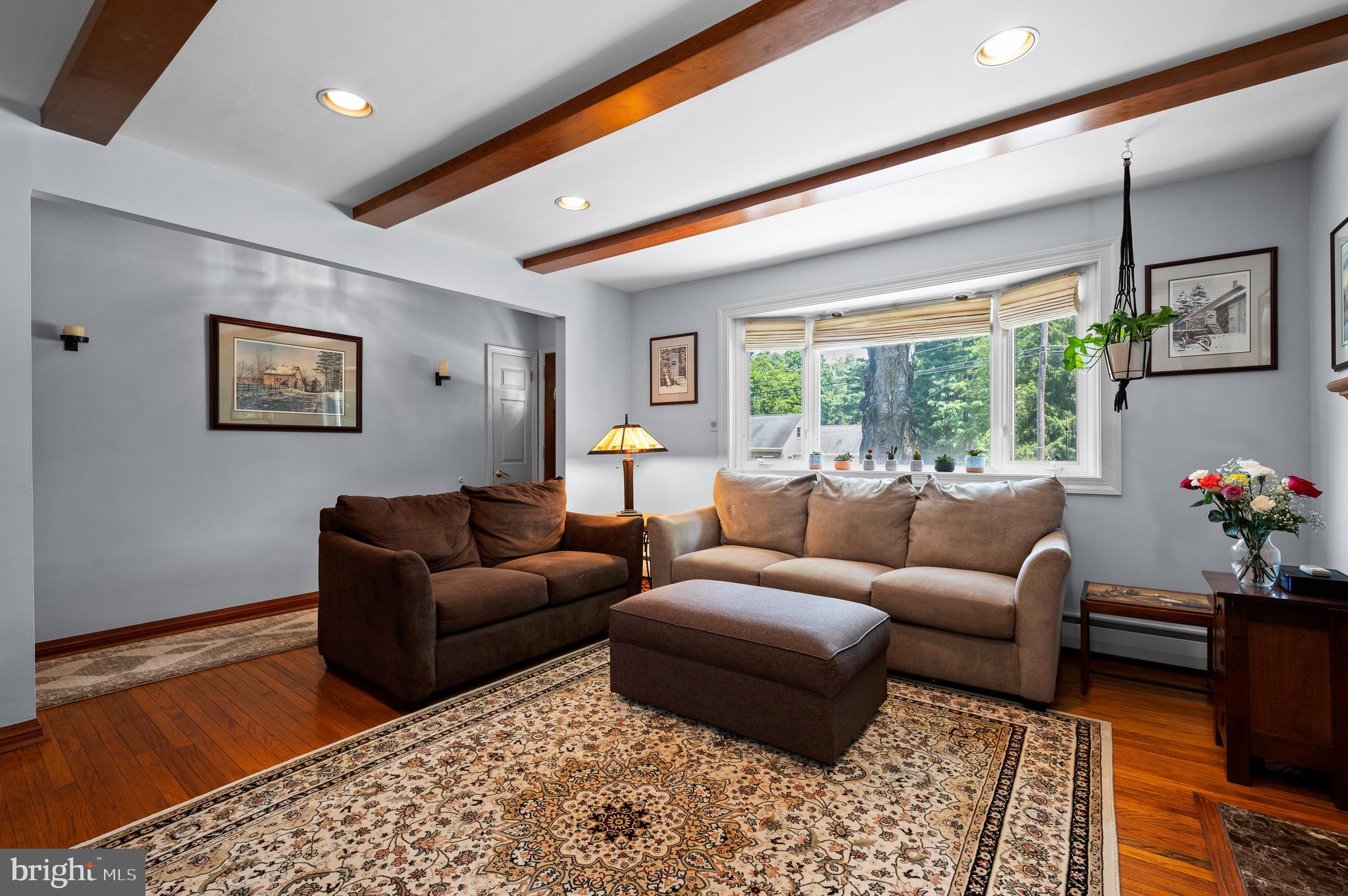 308 North Fairfield Road Devon, PA 19333 - Photo 11 of 32 Beamed Ceiling in Living Room