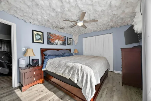 a view of a yard with swimming pool