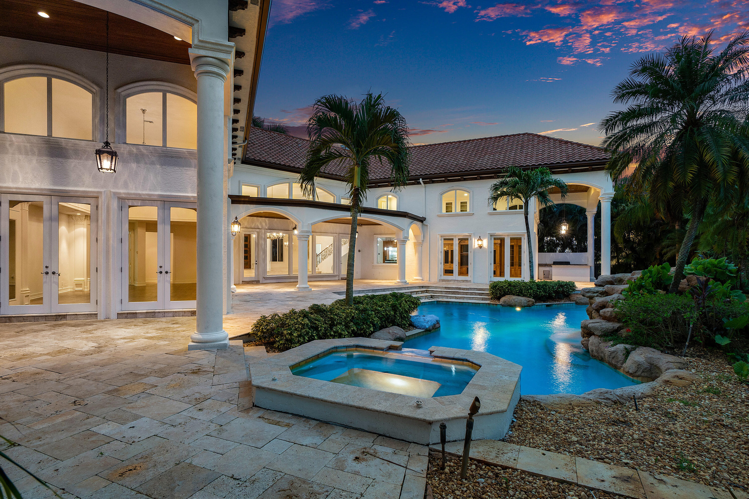 17951 Lake Estates Drive Boca Raton, FL 33496 - Photo 45 of 105 twilight pool/spa