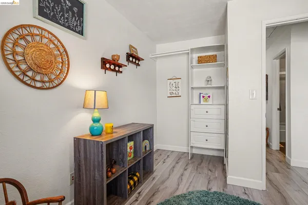 a view of an entryway with a fan