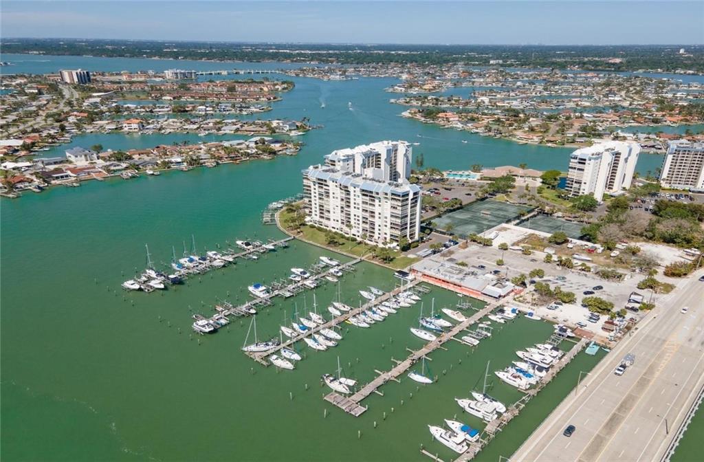 9415 Blind Pass Road, Unit 905 St. Pete Beach, FL 33706 - Photo 46 of 51 an aerial view of a city