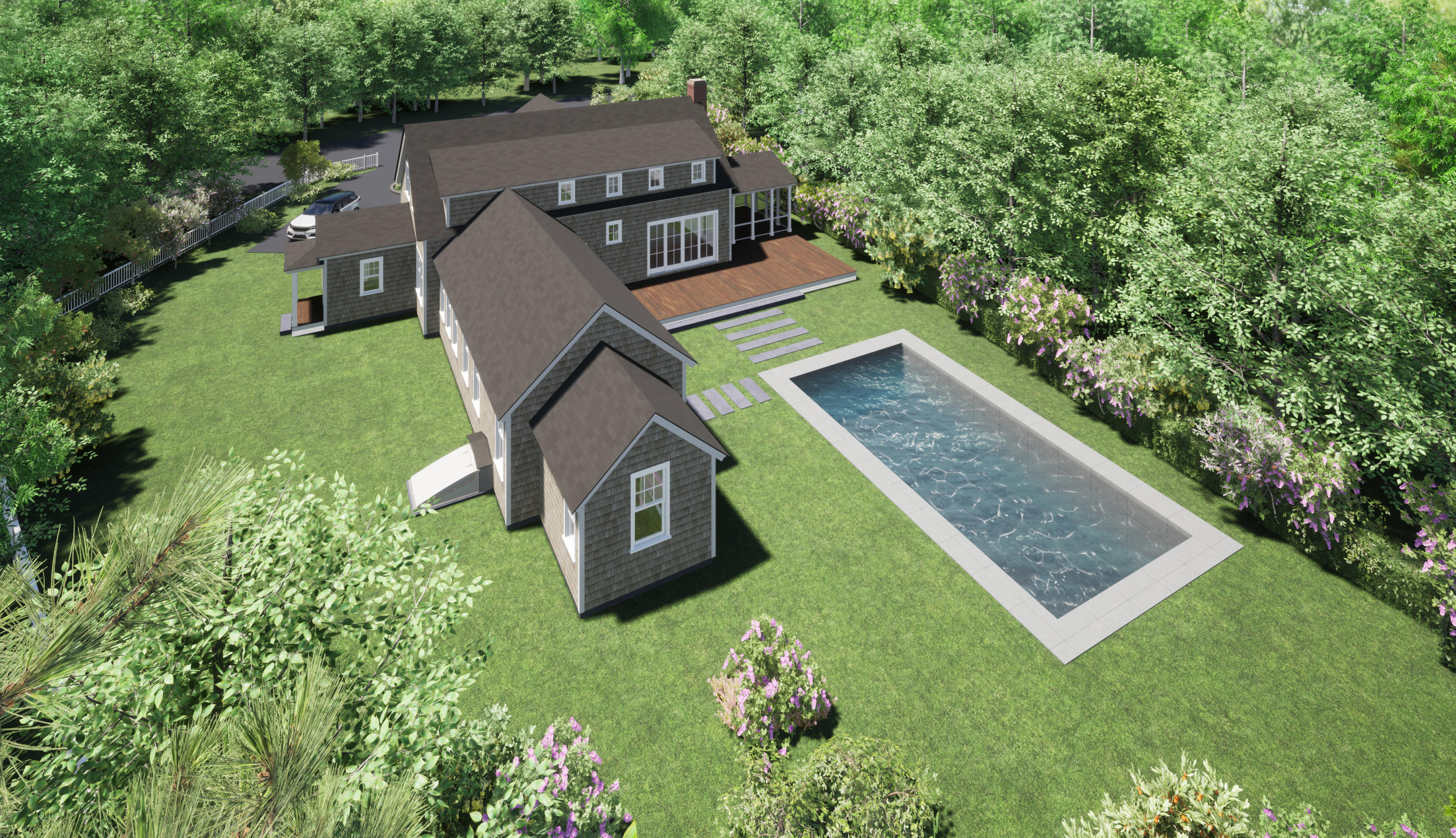 25 Meshacket Road Edgartown, MA 02539 - Photo 22 of 27 a view of a back yard of the house